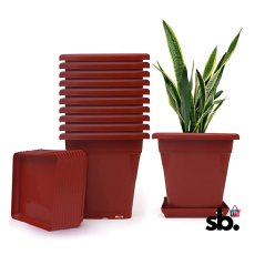 Livzing Square Plastic Flower Pot...