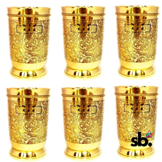 Mughal Design Etching Finish Brass...